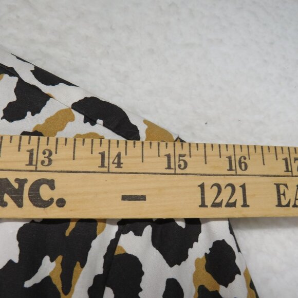 J Crew Dress Womens 4 Leopard Belted Long Sleeve Button Front Cotton A5328 - Picture 8 of 13